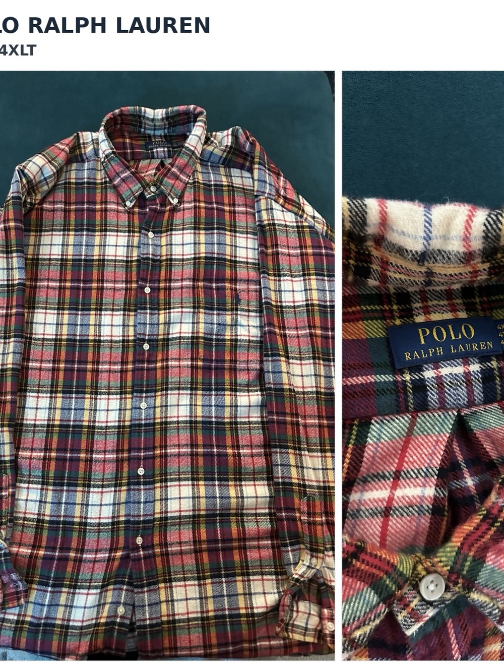 Polo Ralph Lauren Big & Tall Classic Fit Plaid Oxford Shirt Plaid Button Down